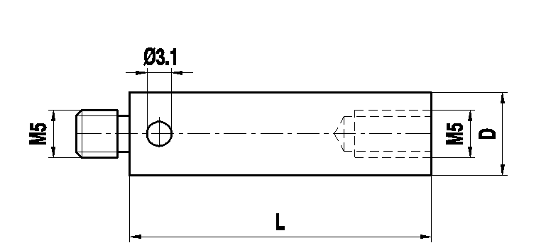M5 удлинитель щупа из нержавеющей стали, L 80 мм, для систем ZEISS A-5555-0137